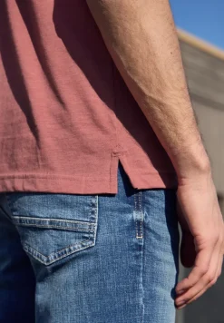 Polo à manches courtes en look mélangé
