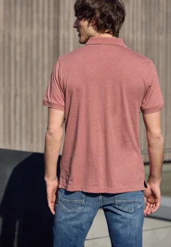 Polo à manches courtes en look mélangé