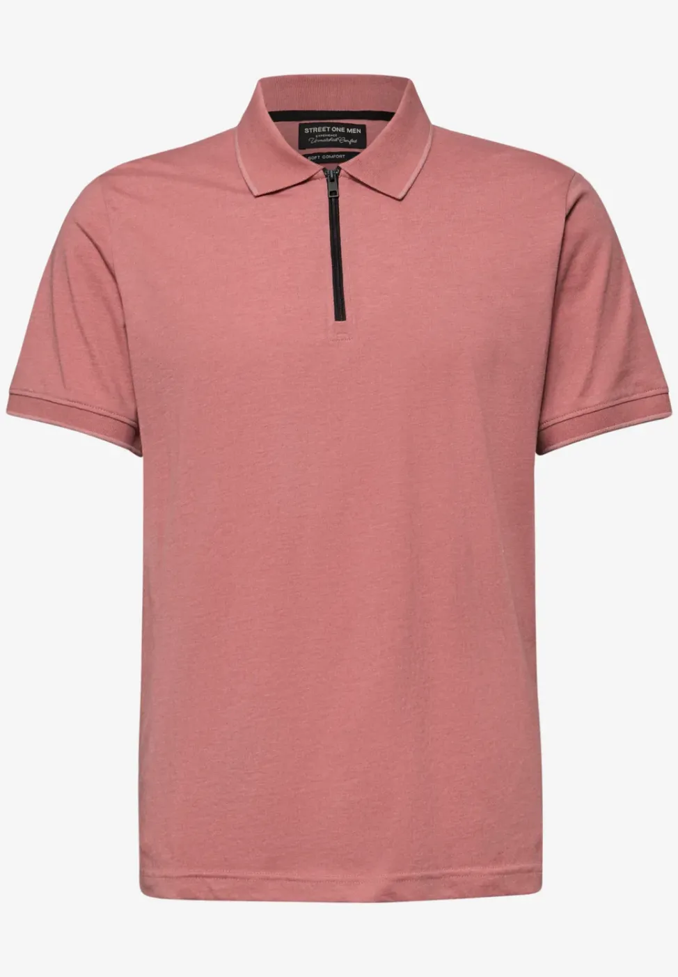 Polo à manches courtes en look mélangé