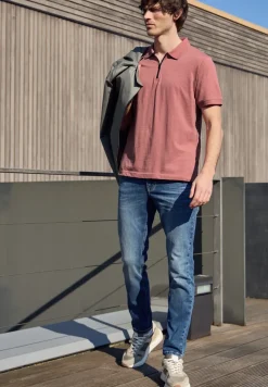 Polo à manches courtes en look mélangé
