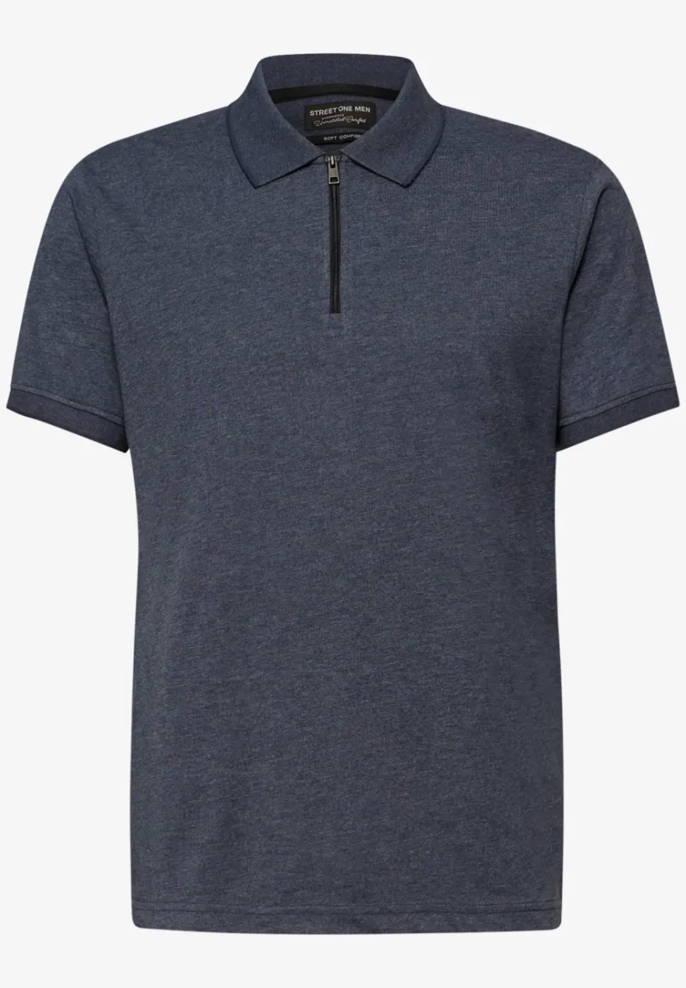 Polo à manches courtes en look mélangé