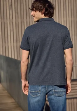 Polo à manches courtes en look mélangé