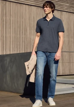 Polo à manches courtes en look mélangé