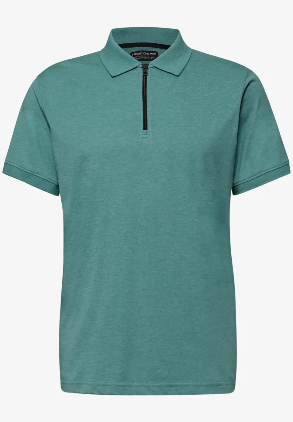Polo à manches courtes en look mélangé