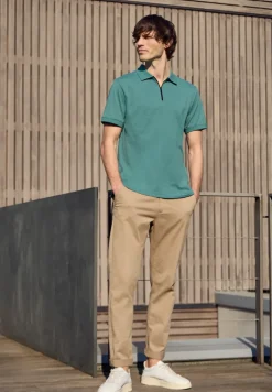Polo à manches courtes en look mélangé