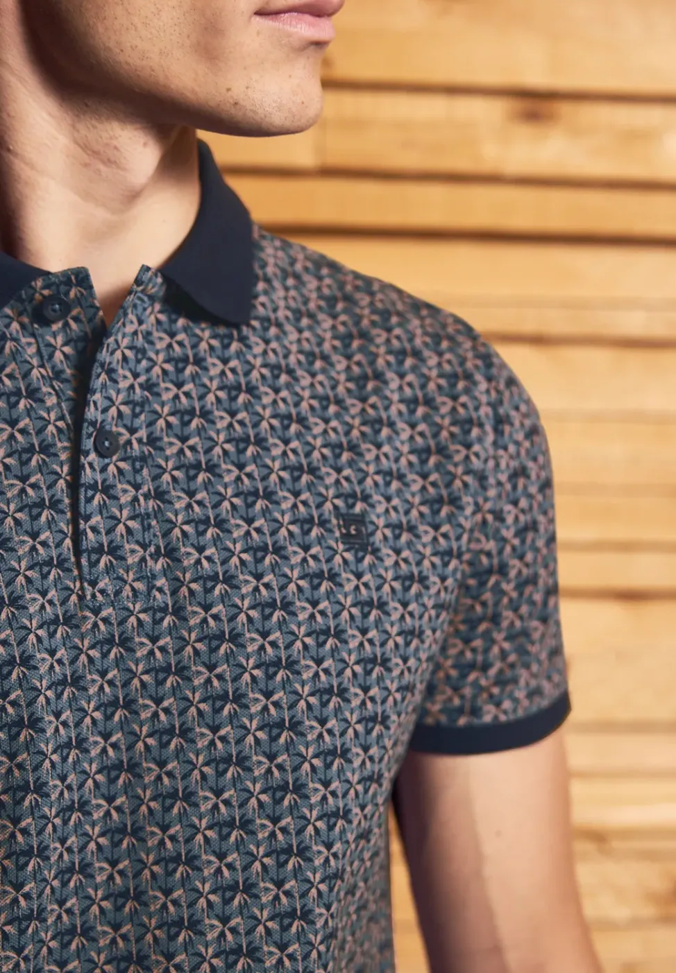 Polo piqué à motifs