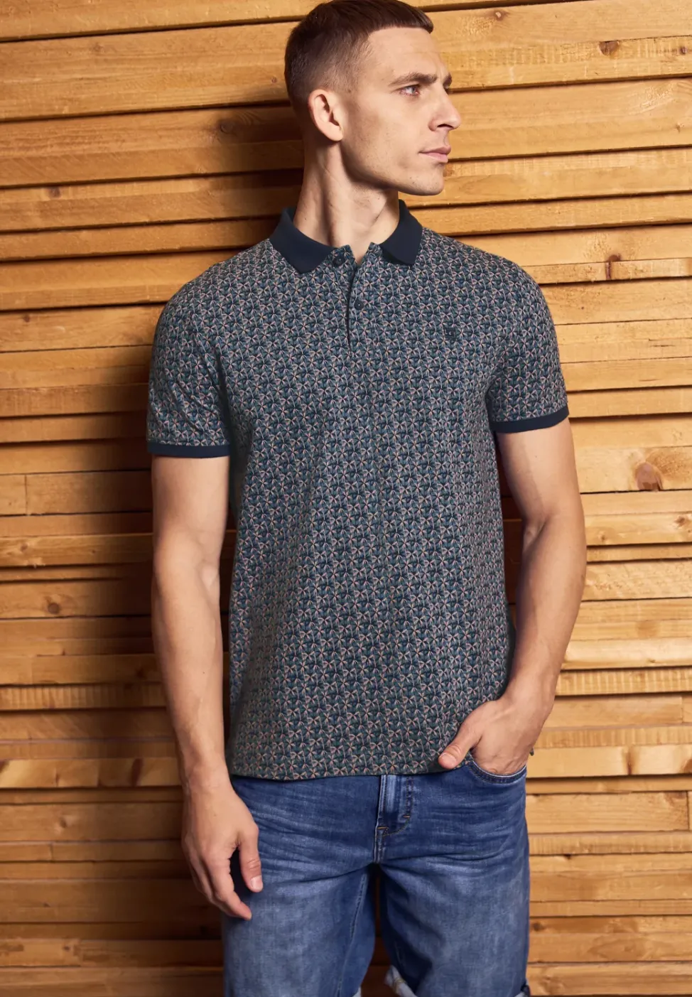 Polo piqué à motifs