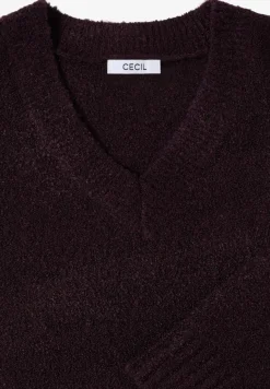 Pull à col en V bouclé