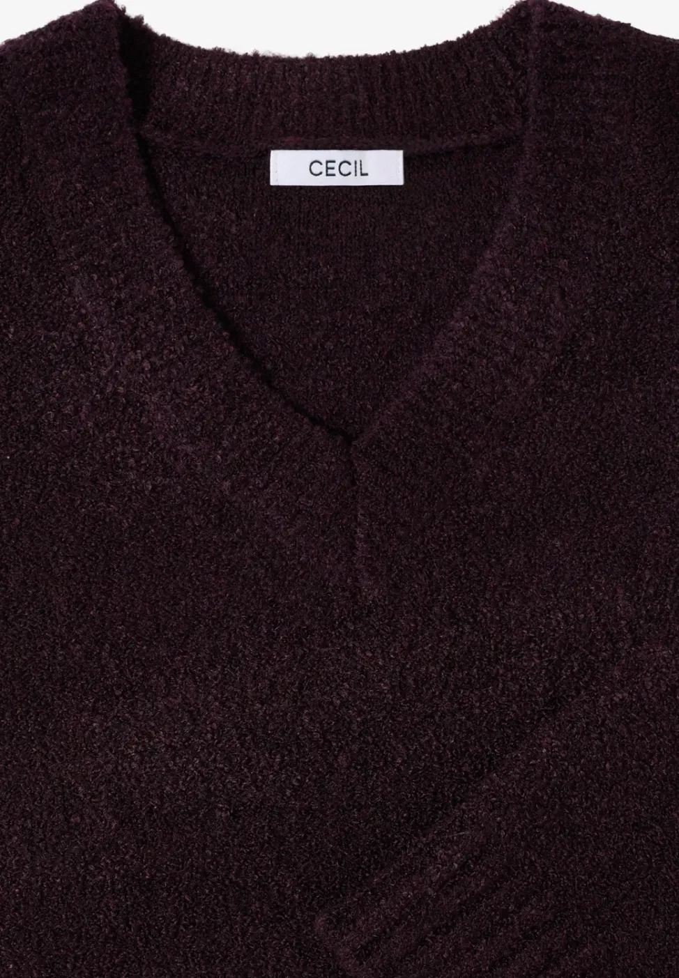 Pull à col en V bouclé
