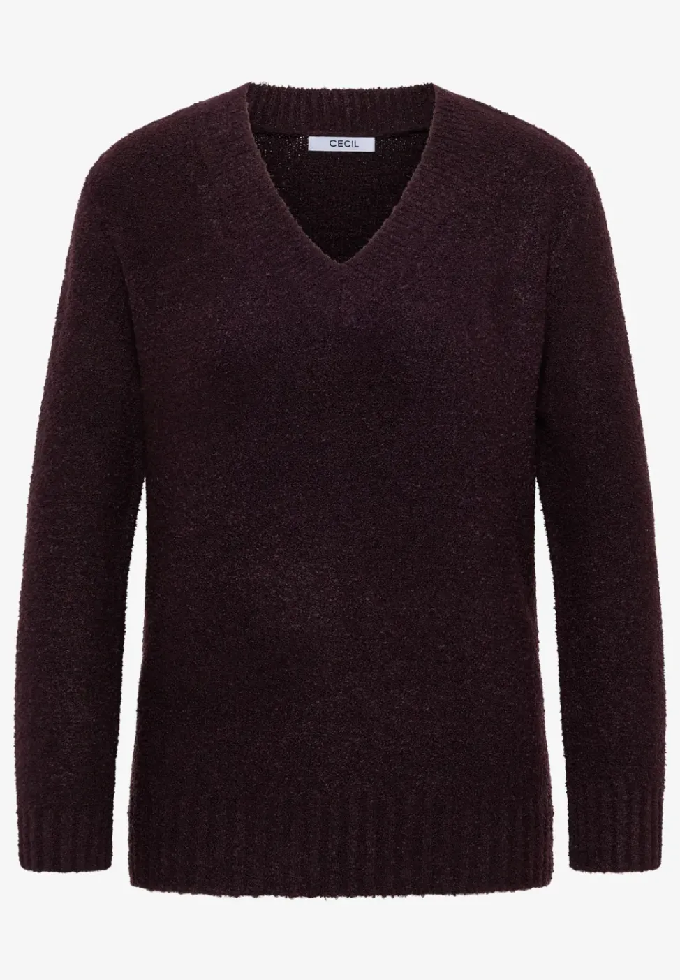 Pull à col en V bouclé