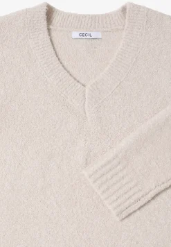 Pull à col en V bouclé