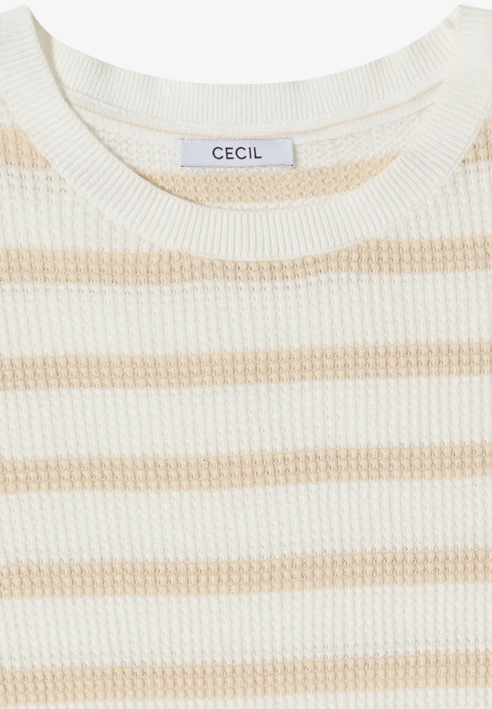 Pull à manches courtes avec structure et rayures
