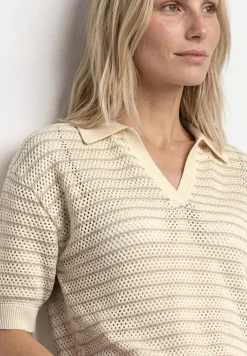 Pull à manches courtes avec rayures