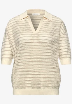 Pull à manches courtes avec rayures