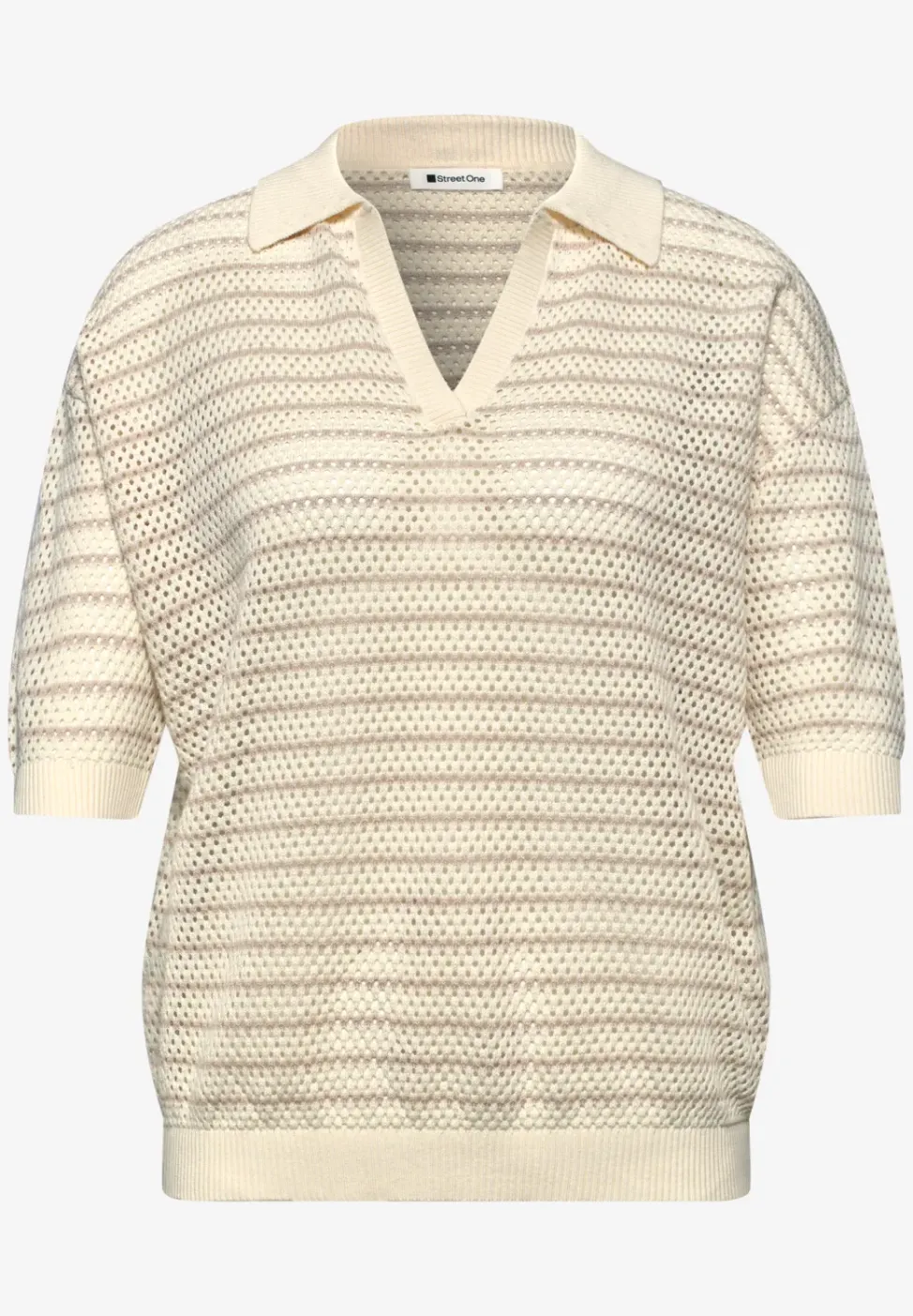 Pull à manches courtes avec rayures