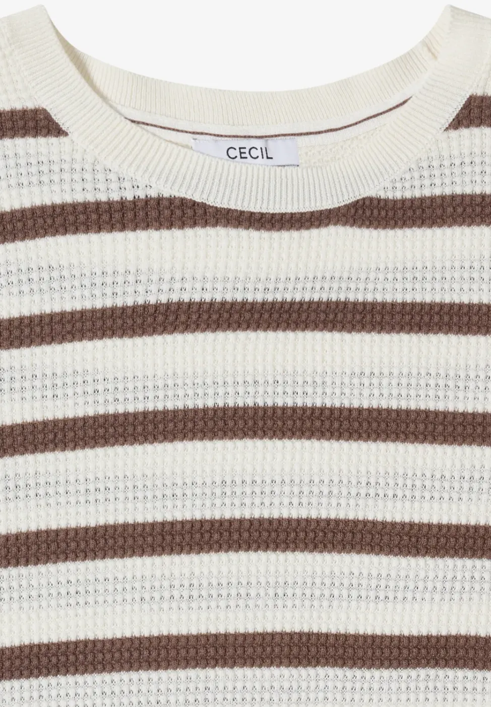 Pull à manches courtes avec structure et rayures