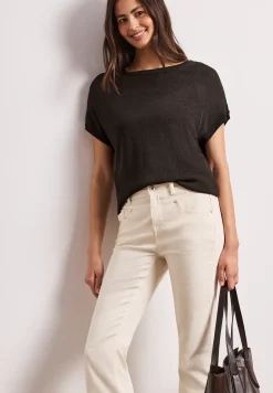Pull manches courtes col bateau