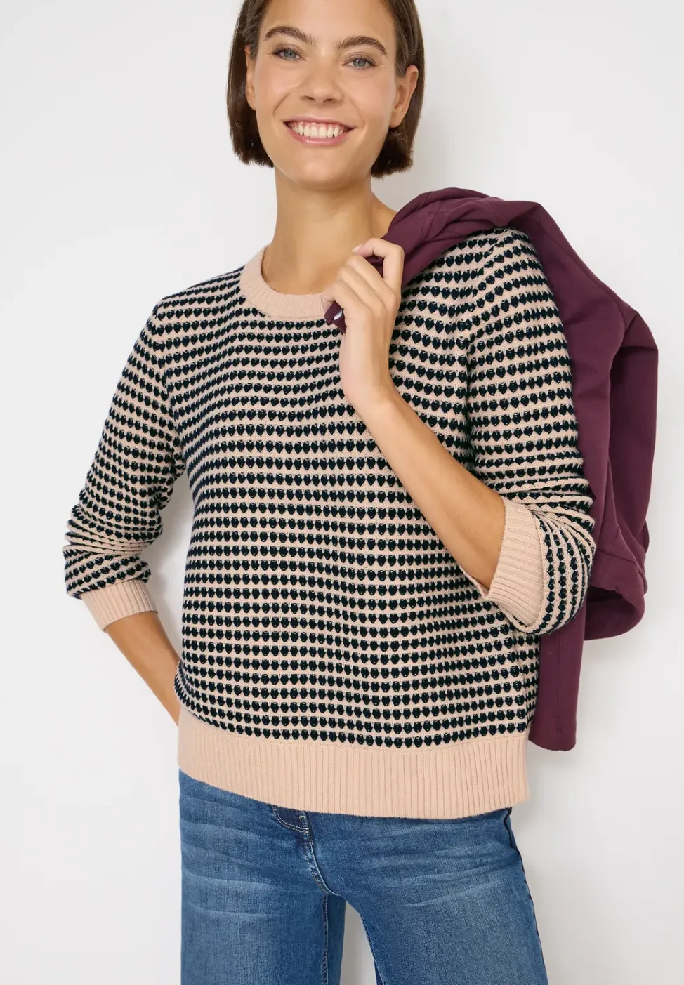 Pull structuré two-tone