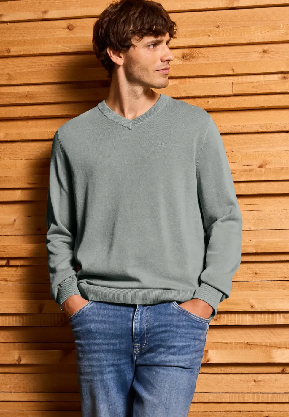Pull en tricot basique à col en V