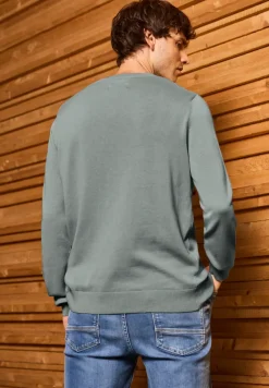Pull en tricot basique à col en V