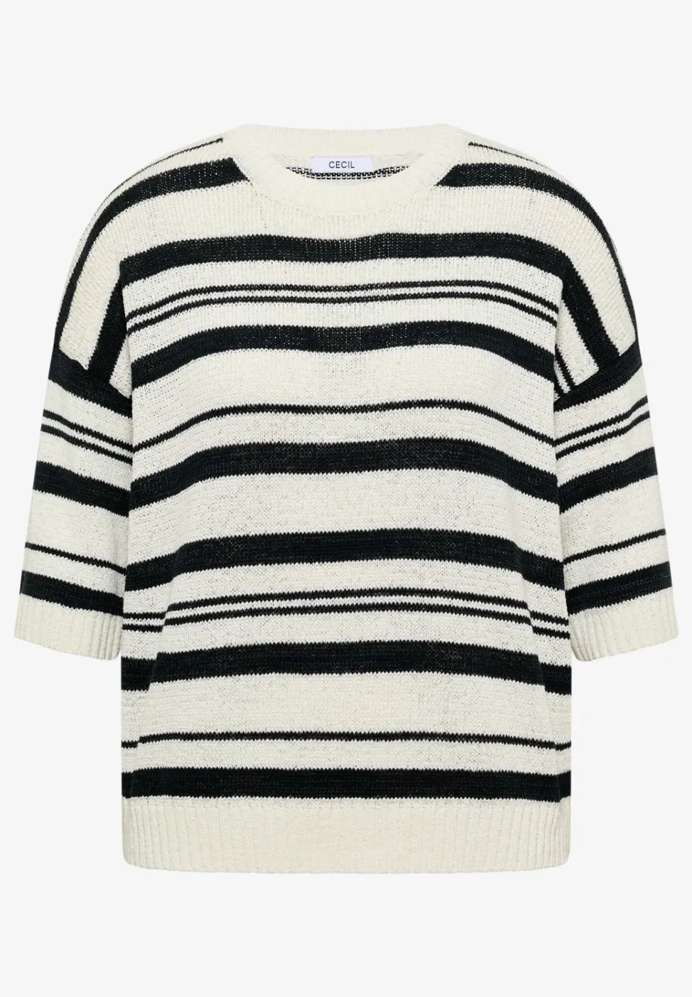 Pull à manches courtes avec rayures