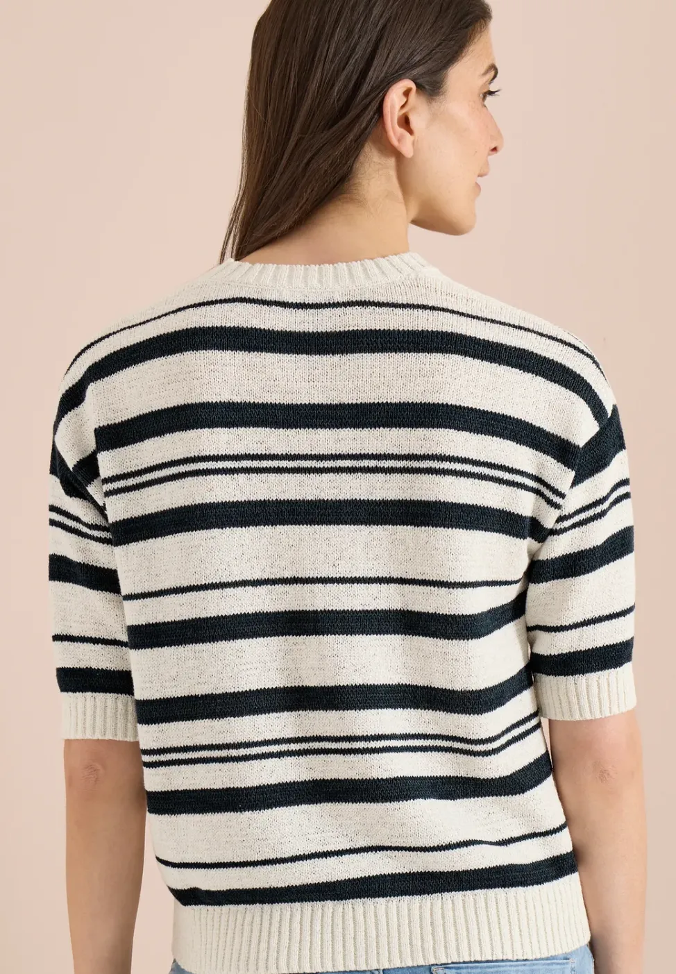 Pull à manches courtes avec rayures