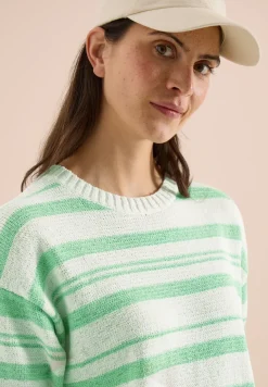Pull à manches courtes avec rayures