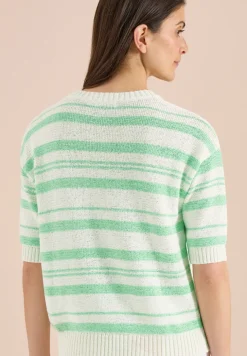 Pull à manches courtes avec rayures