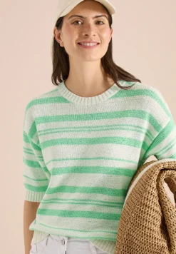 Pull à manches courtes avec rayures