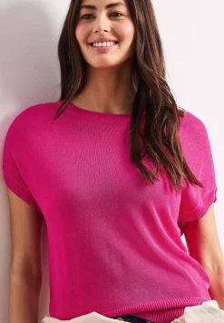Pull manches courtes col bateau