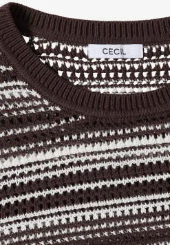 Pull à manches courtes, col rond et rayures