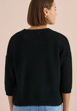 Pull à manches courtes effet crochet