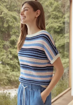 Pull à manches courtes en fil de ruban