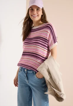 Pull à manches courtes en fil de ruban