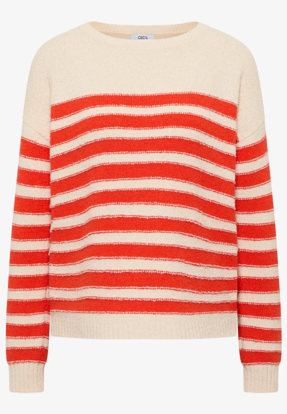 Pull-over bouclé rayé
