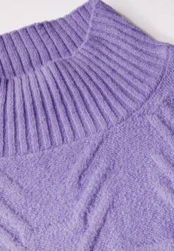 Pull-over jacquard en couleur unie