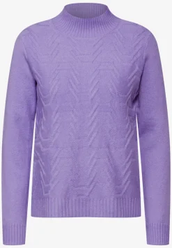 Pull-over jacquard en couleur unie