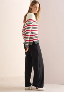 Pull-over mouliné rayé