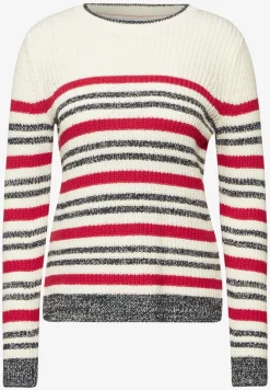 Pull-over mouliné rayé