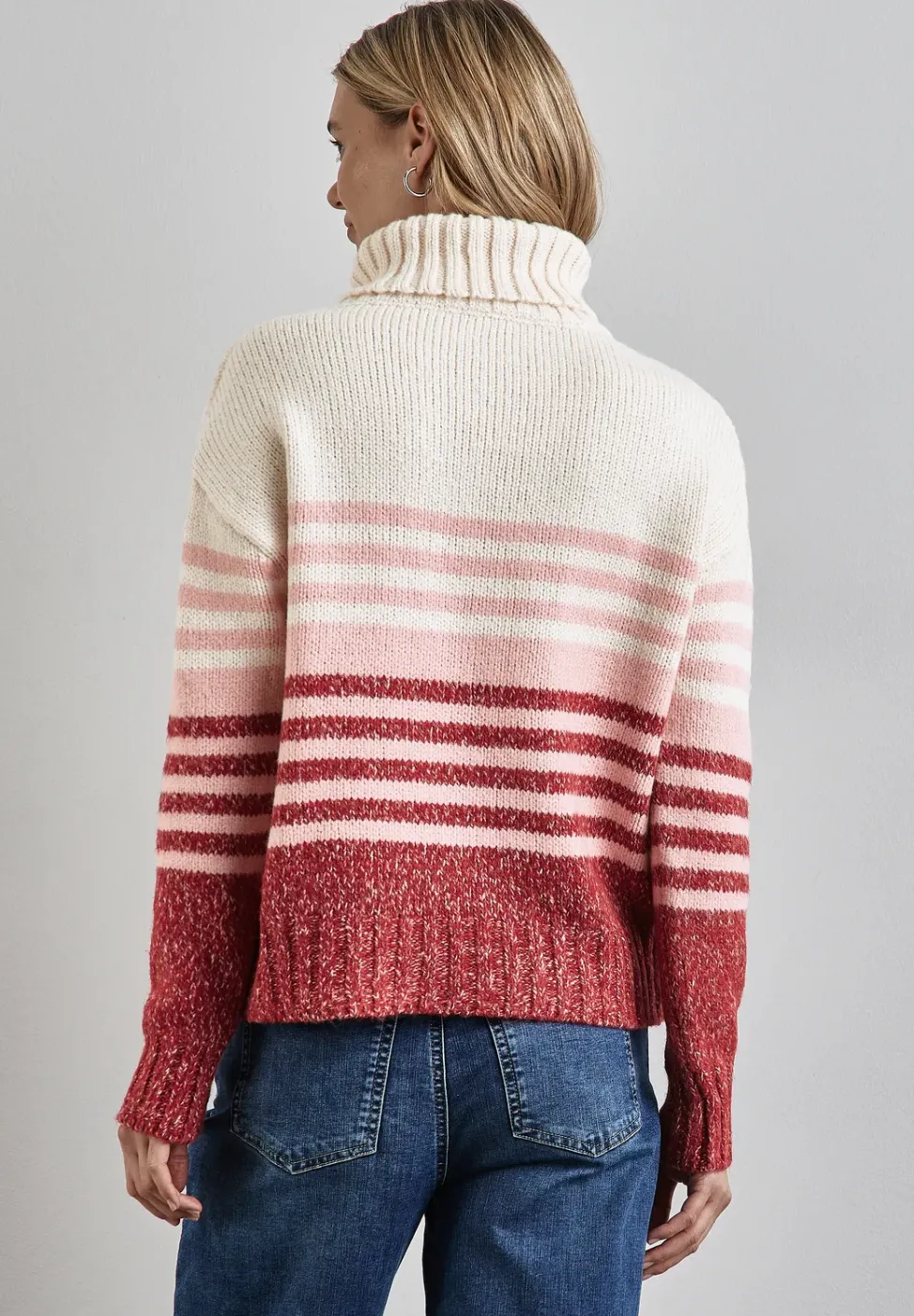 Pull-over en maille rayée