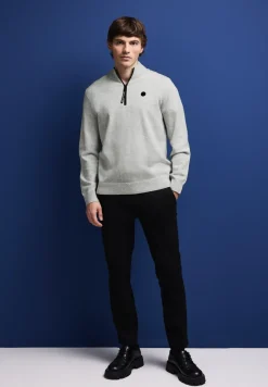 Pull-over mi-zip doux