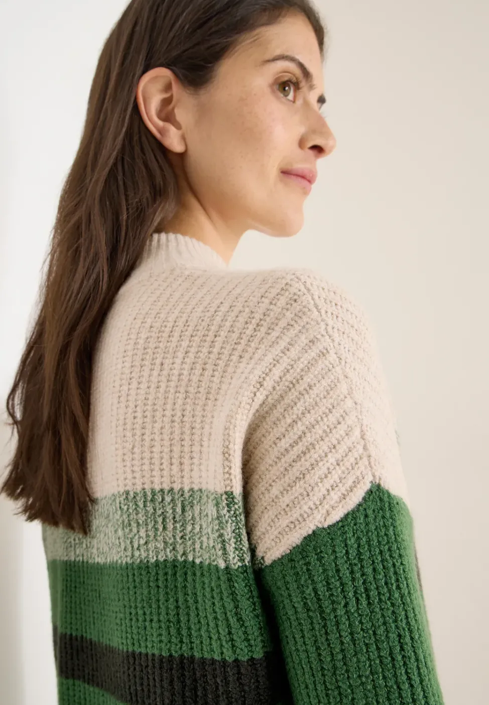 Pull-over mouliné rayé