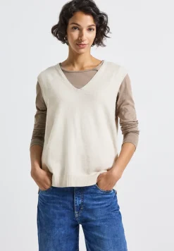 Pull sans manches à col en V