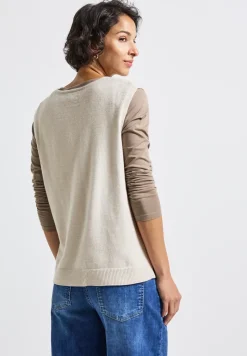 Pull sans manches à col en V