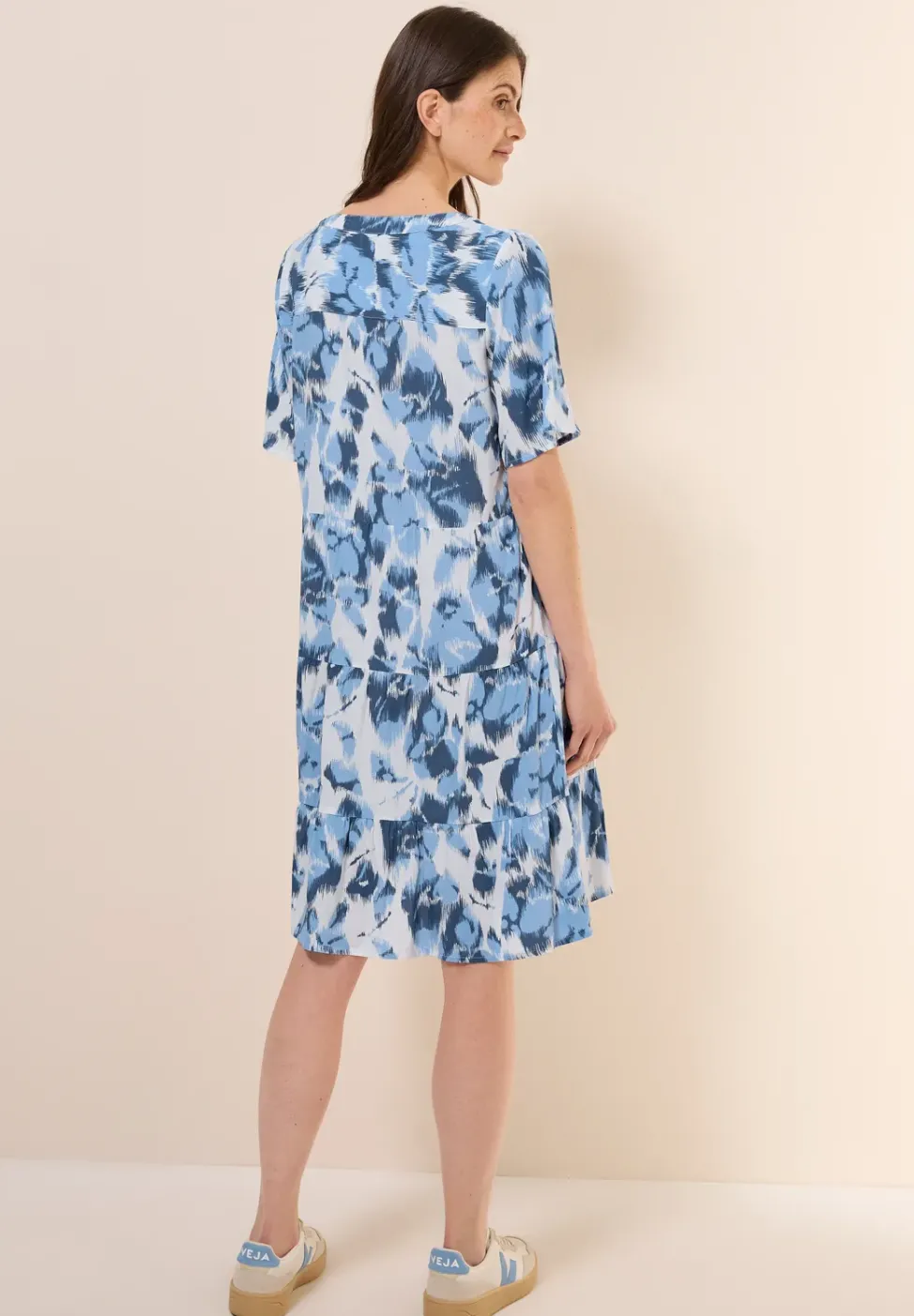 Robe en crêpe à motifs