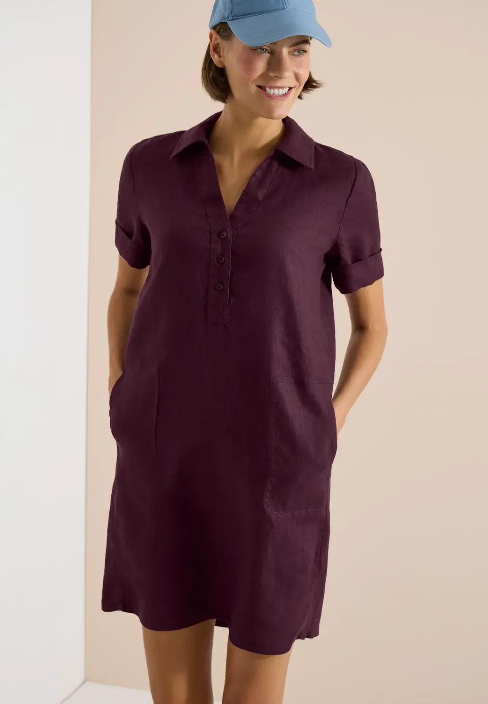 Robe en lin jusqu'au genou