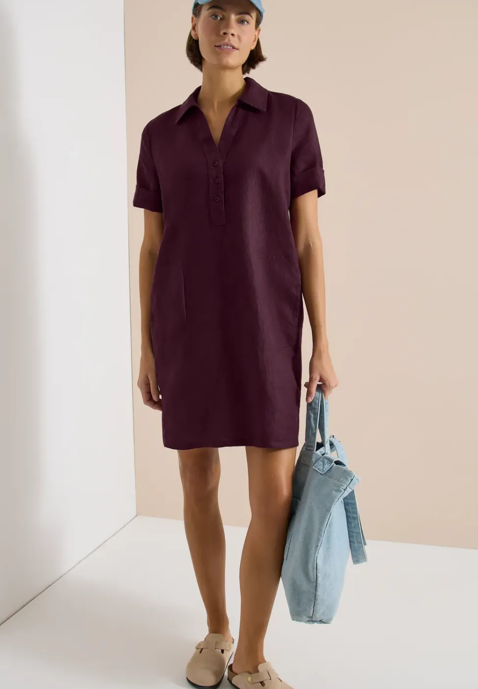 Robe en lin jusqu'au genou