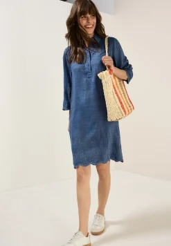 Robe en lyocell avec broderie