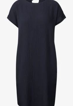 Robe en seersucker en couleur unie
