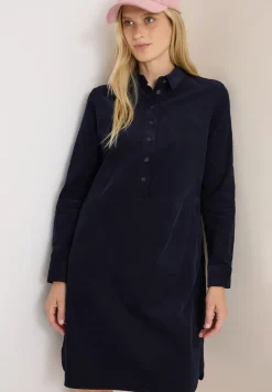 Robe en velours côtelé en couleur unie